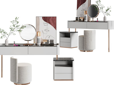 现代轻奢化妆、梳妆台