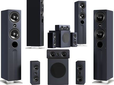 现代立式音响组合3d模型 现代立式音响组合