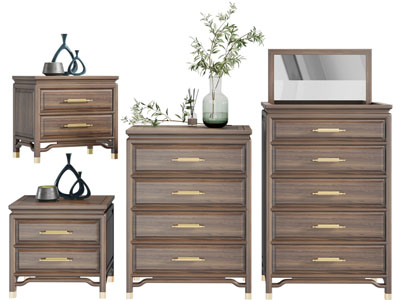 新中式床头柜、斗柜