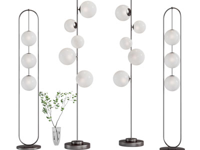 现代球形灯罩多头落地灯