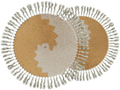 现代圆形带流苏的地毯