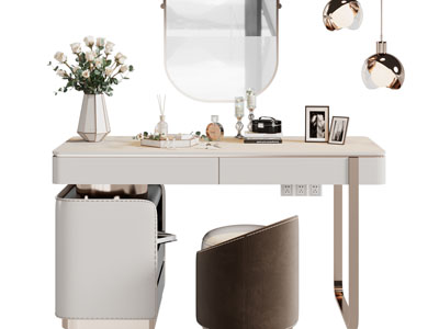 现代轻奢化妆、梳妆台
