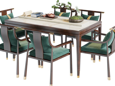 新中式茶桌椅组合