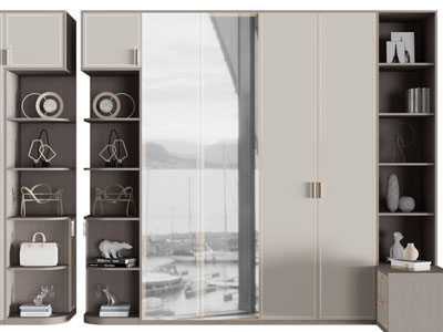 新中式衣柜3d模型 新中式衣柜