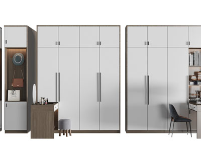 现代带梳妆台的衣柜3d模型 现代带梳妆台的衣柜