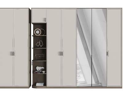 新中式装饰镜面的衣柜3d模型 新中式装饰镜面的衣柜
