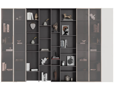 现代玻璃柜门的装饰柜