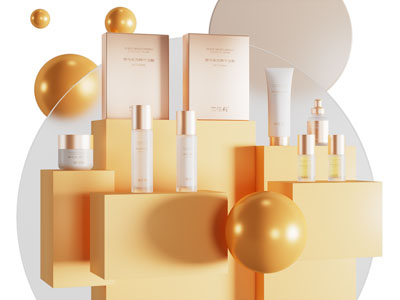 现代化妆品创意展示柜