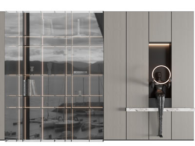 现代玻璃柜门装饰柜