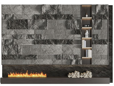 现代电视背景墙3d模型 现代电视背景墙