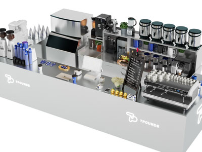 现代咖啡店操作台吧台