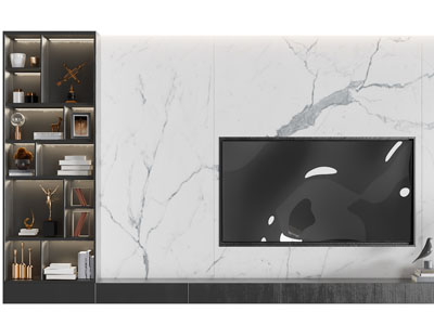 现代带装饰柜的电视背景墙3d模型 现代带装饰柜的电视背景墙