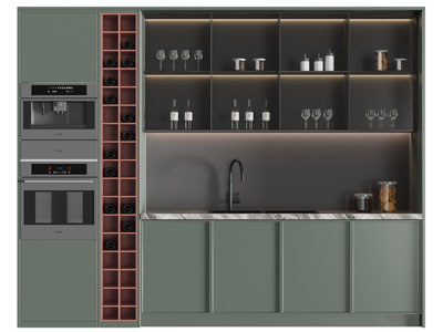 现代复古绿色酒柜