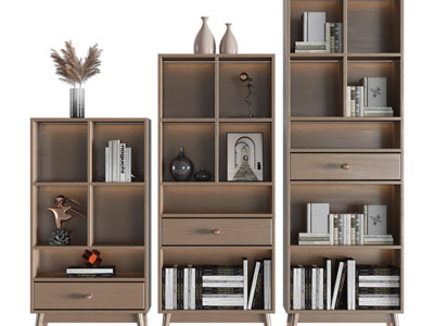 北欧实木错层收纳装饰柜