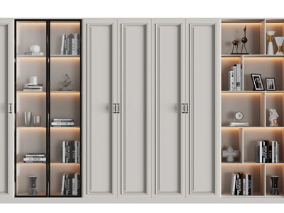 北欧玻璃柜门装饰柜