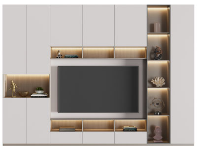 现代装饰柜电视背景墙3d模型 现代装饰柜电视背景墙