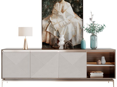 现代轻奢电视柜、摆件