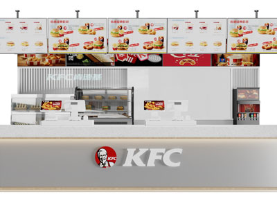 现代汉堡店收银台、吧台、前台接待台