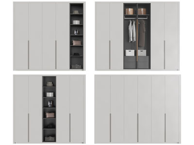 现代隐形拉手的衣柜3d模型 现代隐形拉手的衣柜