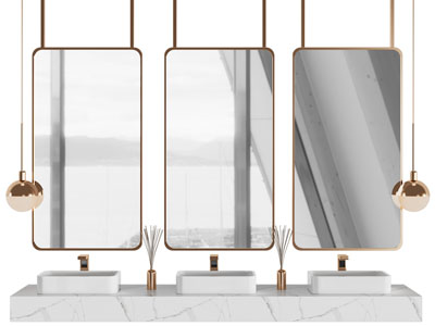 现代轻奢三盆洗手台