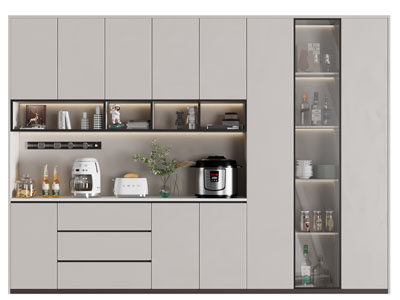 现代中间镂空酒柜