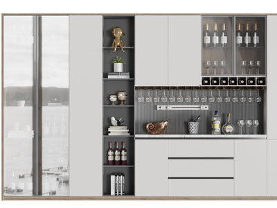 现代玻璃柜门酒柜