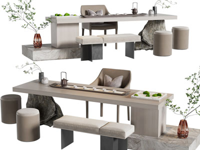 新中式茶桌椅组合