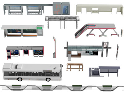 现代公交站台公共设施