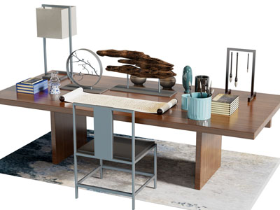 新中式书桌椅组合