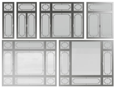 新中式平开窗户