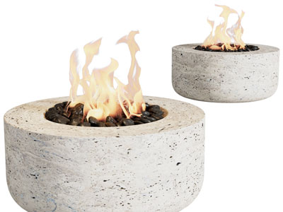 现代圆形壁炉火炉