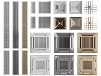 现代空调排风扇、出风口