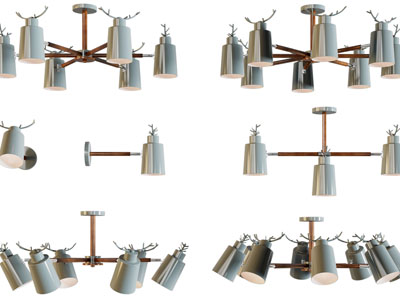 北欧金属麋鹿造吊灯