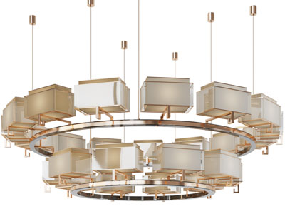 新中式方形灯罩吊灯