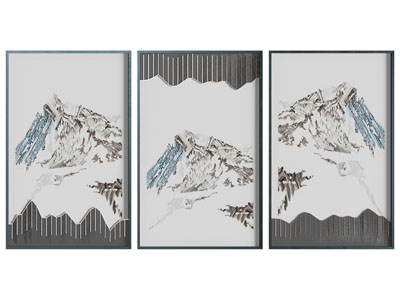 新中式山脉装饰挂画