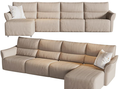 现代转角多人沙发