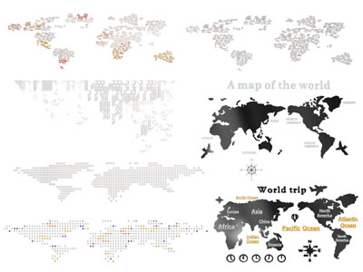 现代世界地图墙饰挂件