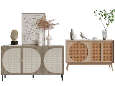 侘寂风玄关柜、边柜