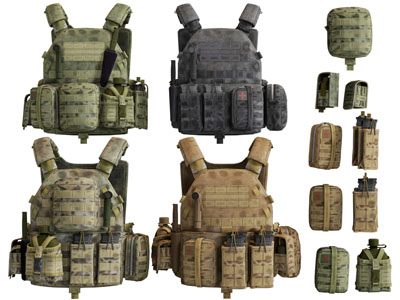 现代军用防弹衣、战术背心