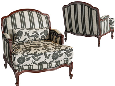 欧式花朵图案的单人沙发3d模型 欧式花朵图案的单人沙发