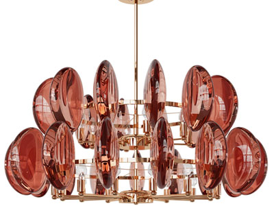 现代轻奢彩色玻璃灯罩吊灯