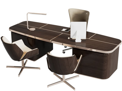 现代轻奢老板台、老板桌椅组合