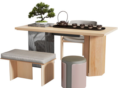 新中式茶桌椅组合