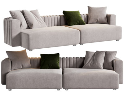 现代布艺双人沙发3d模型 现代布艺双人沙发