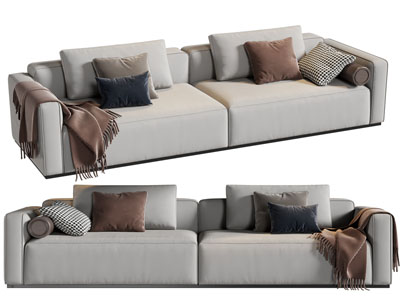 现代布艺双人沙发3d模型 现代布艺双人沙发