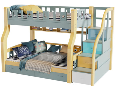 现代实木儿童上下床