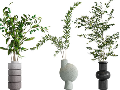 侘寂风花瓶花卉