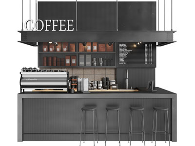 现代咖啡厅吧台、操作台