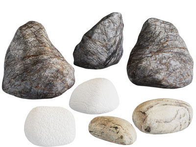 现代不同形态的石头