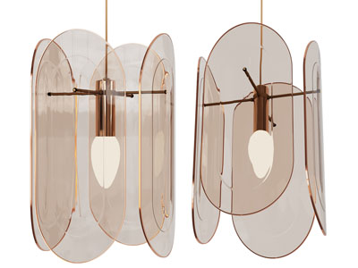 现代椭圆形玻璃灯罩吊灯